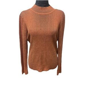 Spanner Womens XL * Sweater Mockneck Tunic‎ Stretch Knit Long Sleeve Pull Over